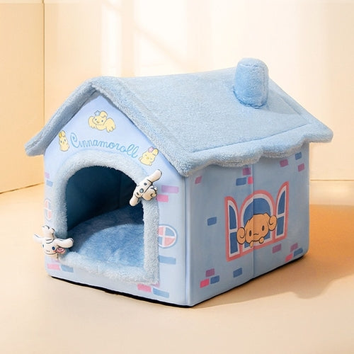 Soft Cat Bed Deep Sleep House Dog Cat Winter House Removable Cushion