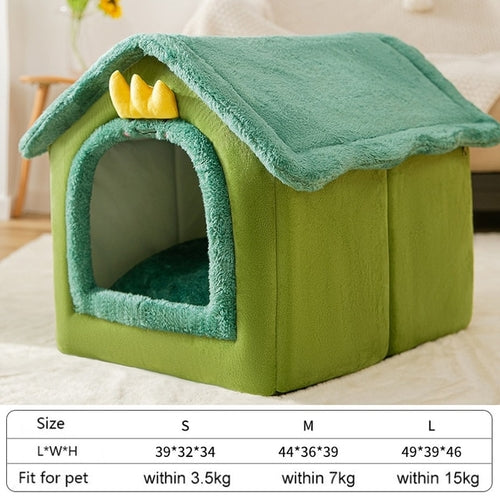 Soft Cat Bed Deep Sleep House Dog Cat Winter House Removable Cushion