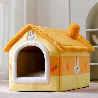 Soft Cat Bed Deep Sleep House Dog Cat Winter House Removable Cushion