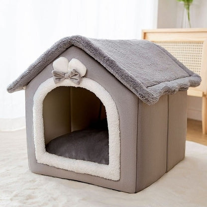 Soft Cat Bed Deep Sleep House Dog Cat Winter House Removable Cushion