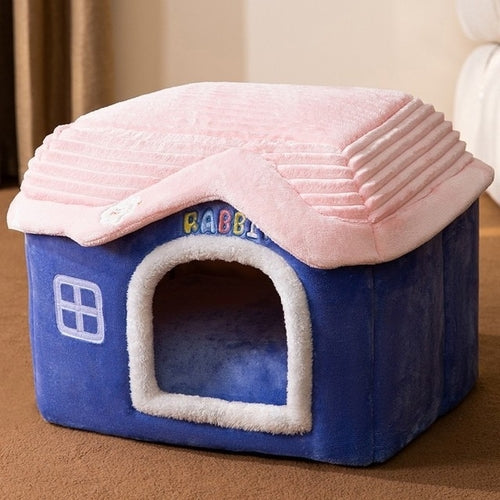 Soft Cat Bed Deep Sleep House Dog Cat Winter House Removable Cushion