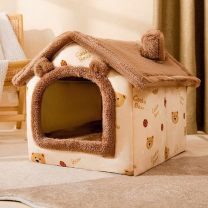 Soft Cat Bed Deep Sleep House Dog Cat Winter House Removable Cushion