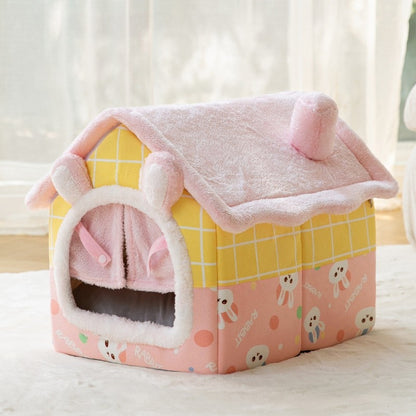 Soft Cat Bed Deep Sleep House Dog Cat Winter House Removable Cushion